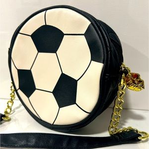 Betsey Johnson Luv Betsey Soccer Ball Crossbody/Shoulder bag Gold Hardware